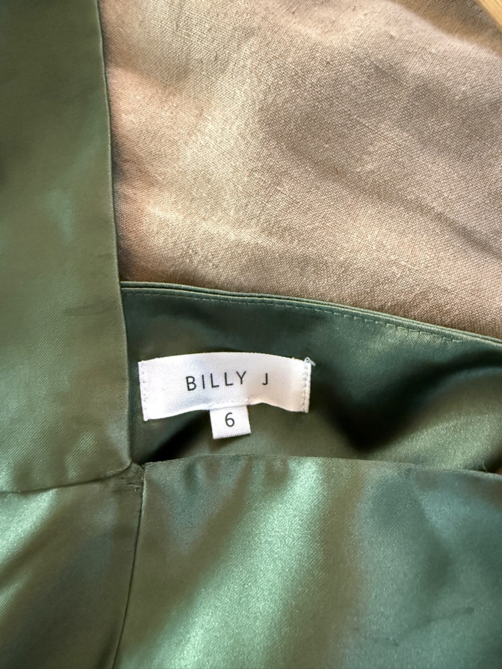 Satin Slip Maxi Dress in Olive Green - Picture 5 of 5